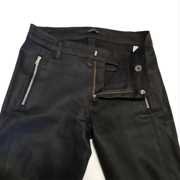 J Brand Lacquered Black Mid Rise Skinny Jeans - Picture 4 of 5